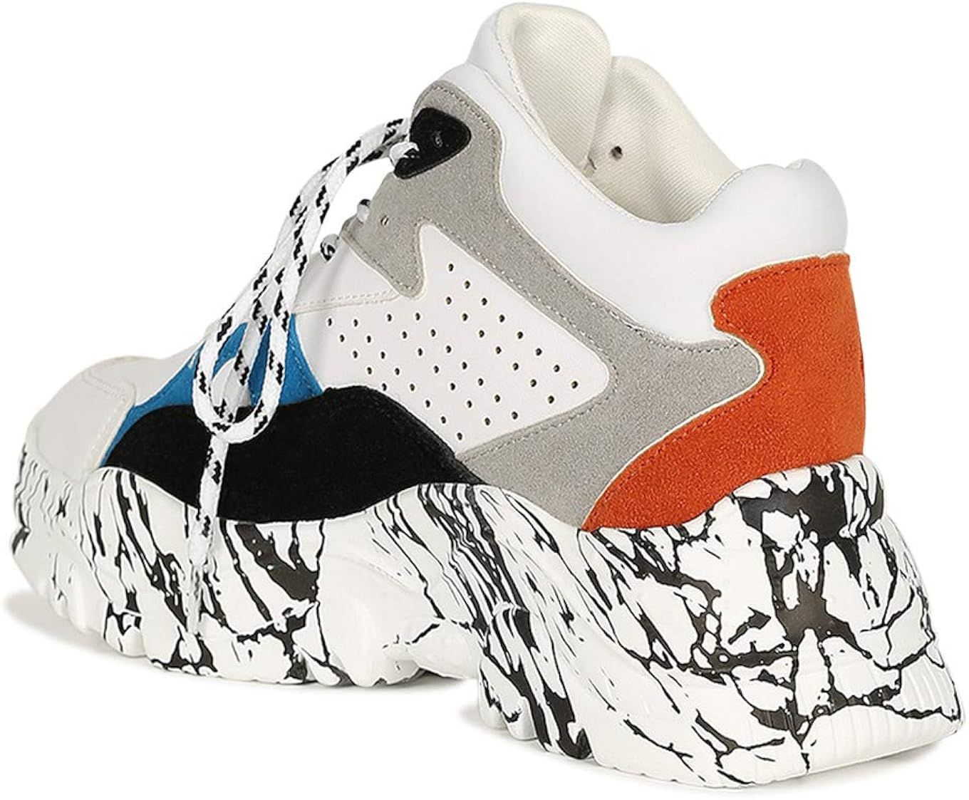 color block lace up sneakers