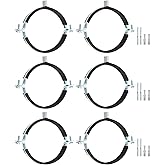 uxcell 6 Pcs Adjustable Pipe Bracket Clamp, 5"(127mm) Wall Ceiling Mount Split Ring Pipe Hanger Galvanized Iron Pipe Strap Su