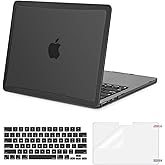 MOSISO Compatible with MacBook Air 13 inch Case 2026-2022 M4 A3240 M3 A3113 M2 A2681, 3 in 1 Kit Seamlessly Closes Shell with Reinforced Shock-Resistant Surround for MacBook Air 13.6, Black