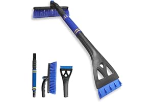 ZRSCHYG Snow Brush and Ice Scraper,Detachable Car Snow Shovel Retractable Snow Remover with 360°Pivoting Brush Head for Car Windshield Truck SUV MPV Auto Vehicle,Winter Accessorys,25"-31",Blue