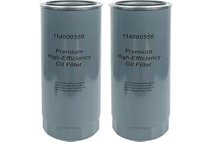 2PCS 114000555 6.6 Duramax Oil Filter (5 Micron) Compatible with 2001-2019 Chevy Silverado/GMC Sierra 2500 HD 3500 HD Engine(