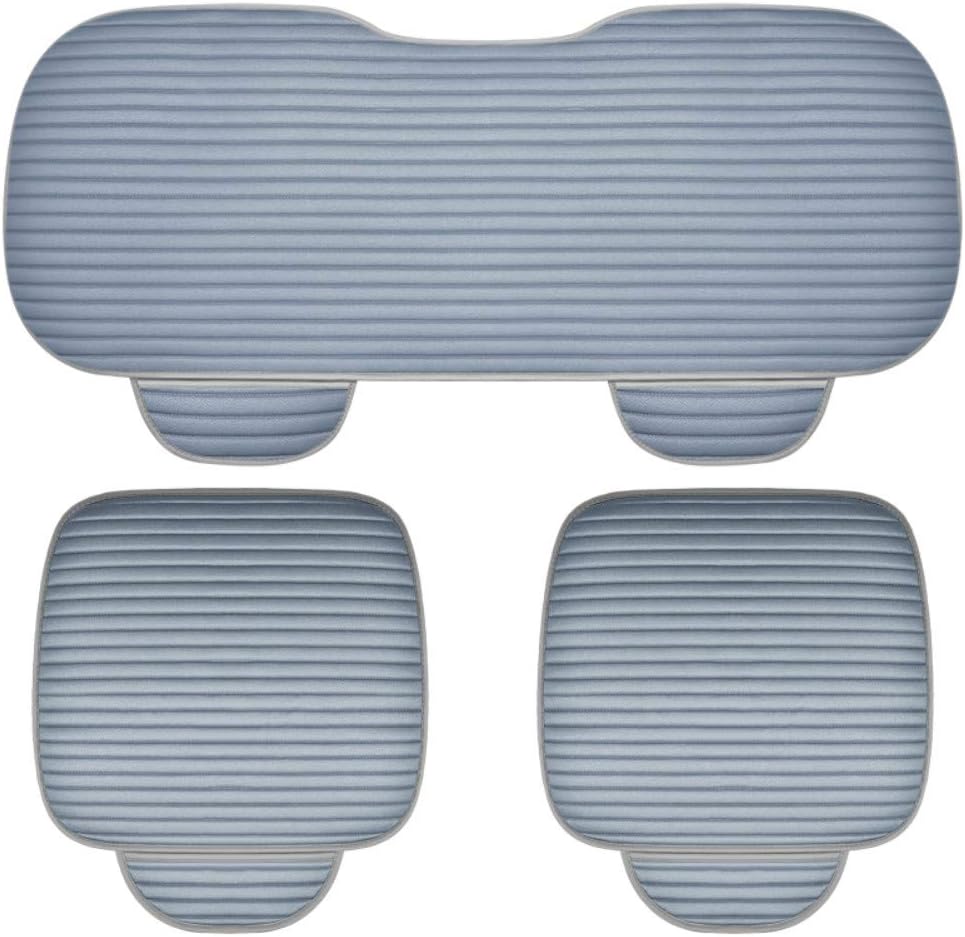 Chemu 3 Pcs Car Seat Cover Set Front and Rear Auto Accessories Automotive Chair Protector Case Cushion (Gray)