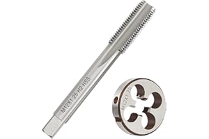 ECO-BAEERSS Metric M12 X 1.25mm Tap and Die Set, High-Speed Steel Machine Tap Die Set, M12 Right Hand Thread Tapping Tool Round Thread Die