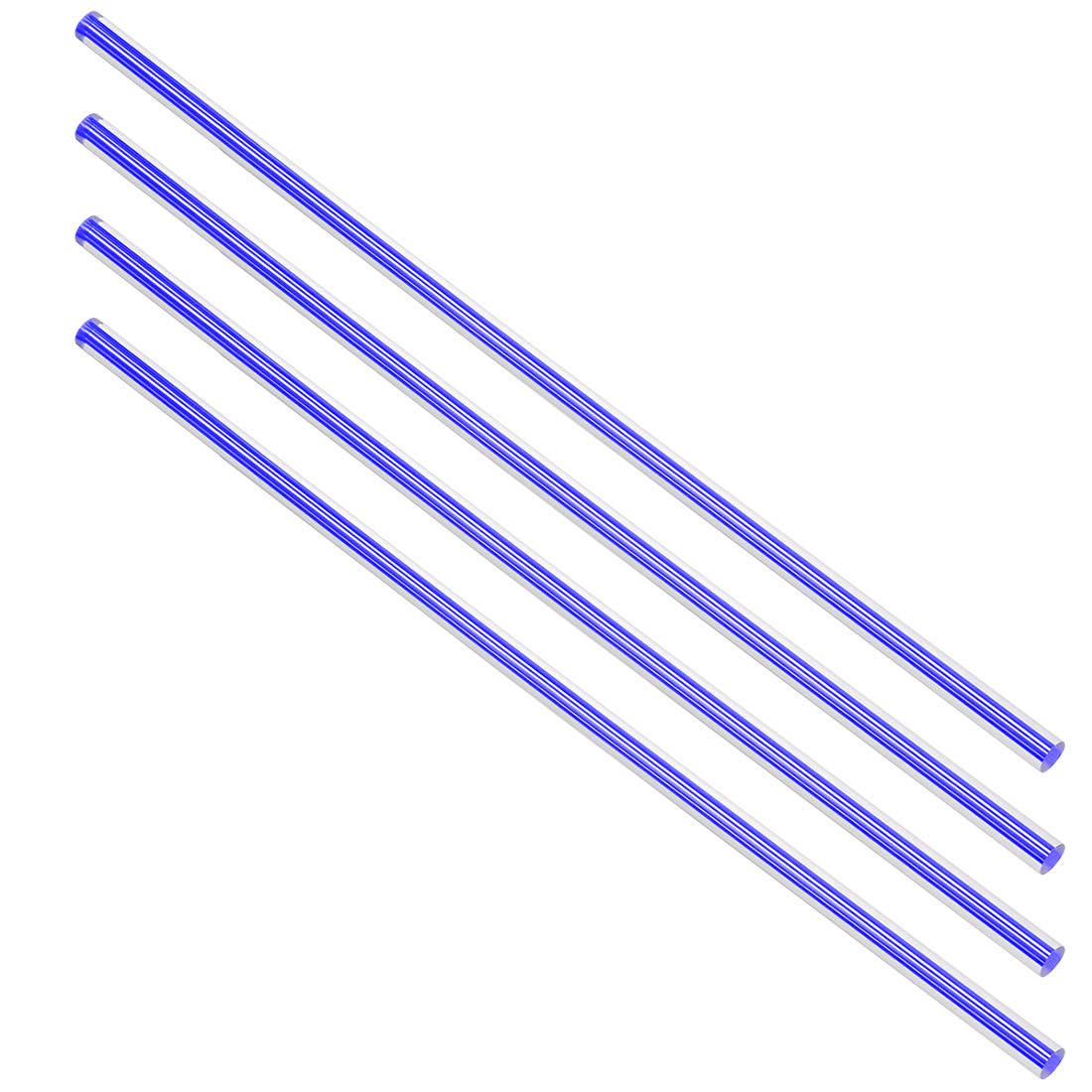 sourcing map Acrylic Round Rod,1/4 Diameter 10 inch Length,Straight Dark Blue Line,Solid Plastic PMMA Bar Stick 4pcs