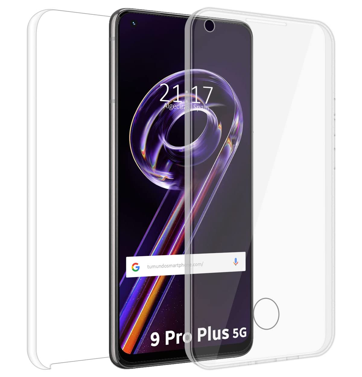 Tumundosmartphone Double Transparent PC + TPU Full Body 360 Case for Realme 9 Pro Plus 5G