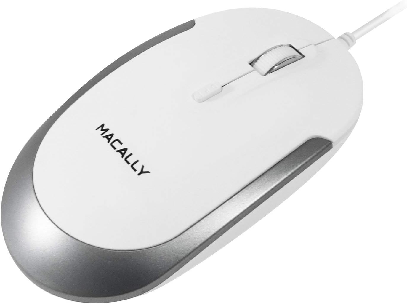 Macally UCDYNAMOUSE-W, 3-button optical USB-C silent click mouse, white/space gray - Image 3