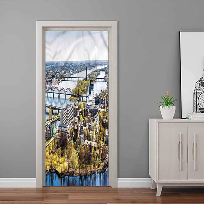European Removable Wallpaper View of Old Riga City Vinyl