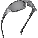 KastKing Hiwassee Polarized Sport Sunglasses for Men &amp; Women, Wrap Design | Anti-slip Pads | 1.0mm TAC Lenses | Repels Dirt &amp; Oil | UV Protection | Ideal for Fishing, Cycling, Running