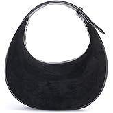 Herald Suede Crossbody Bag for Women, Vintage Hobo Handbag Crescent Shoulder Purses with Adjustable Strap Winter Fall