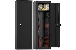 Goplus 8 Rifle Gun Safe, 135 CM Fireproof Large Gun Cabinet for Home Security w/Storage Shelf, Gun Racks, Door Lock & 2 Keys,