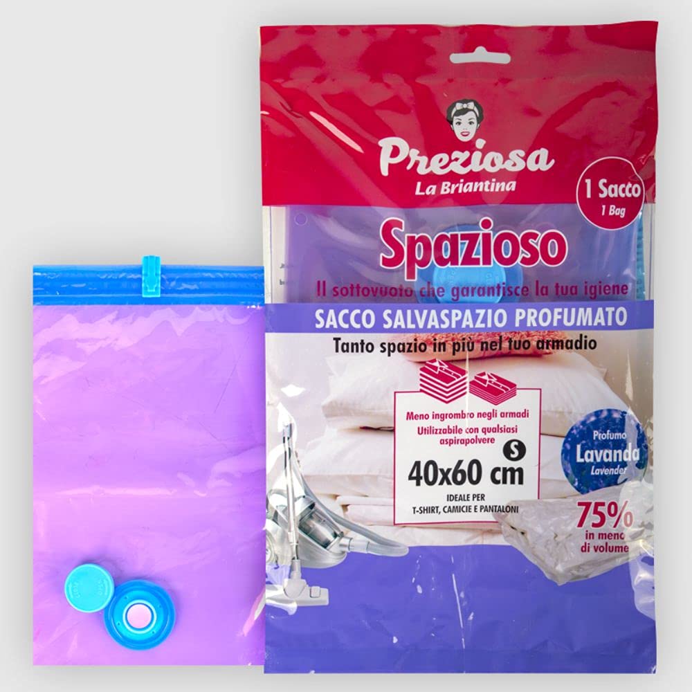 La Briantina Scented Vacuum Space Saving Bag for Shirts and Trousers 40 x 60 cm Lavender