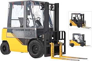 ScarabWrap Forklift Cover, All-Weather Use, Universal Type,0.5mm EVA Transparent Material,600D Silver-Coated Oxford,Waterproof, Windproof, Dustproof and UV-Proof, Fit 6000 Lbs (4Side-Clear)
