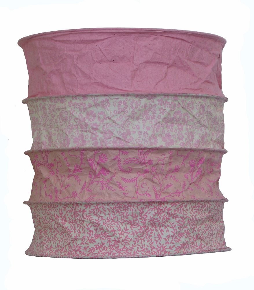 Lokta Valence Lampshade Pink / White Handmade Soft Paper
