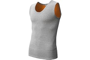 Warm Tank Top Men Winter Warm Thermal Sleeveless Vest Tops Fleece Lined Underwear Solid Color Slimming Undershirt