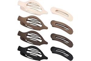 obeoby 8 Pcs Flat Hair Clips, Neutral Color Flat Claw Clips 2 Styles Hair Claws for Women Girls Medium Hair Volume French Hair Barrettes Accessories