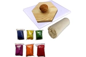WEICIM Wet Felting Tool/Wooden Wet Felting Tool/Fulling Block, Contains 60 g Needle Felting Wool Roving Bag,Great for Working on Seams, Flat Felt, Shaping Your Felt Hats/Felted Slippers