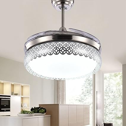 Tipton Light Silver Modern Simple Invisible Fan Lights Led
