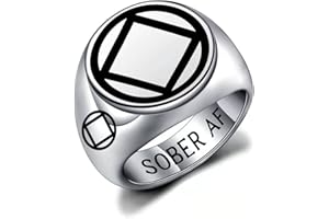 DINLUNED NA Rings Sobriety Jewelry Recovery - New Beginnings Gift