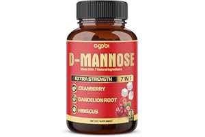 AGOBI D-Mannose Capsules - 7 Herbs with Cranberry, Dandelion, Hibiscus and More - Support Flush Impurities and Urinary Tract Health - 90 Vegan Capsules 3-Month Supply