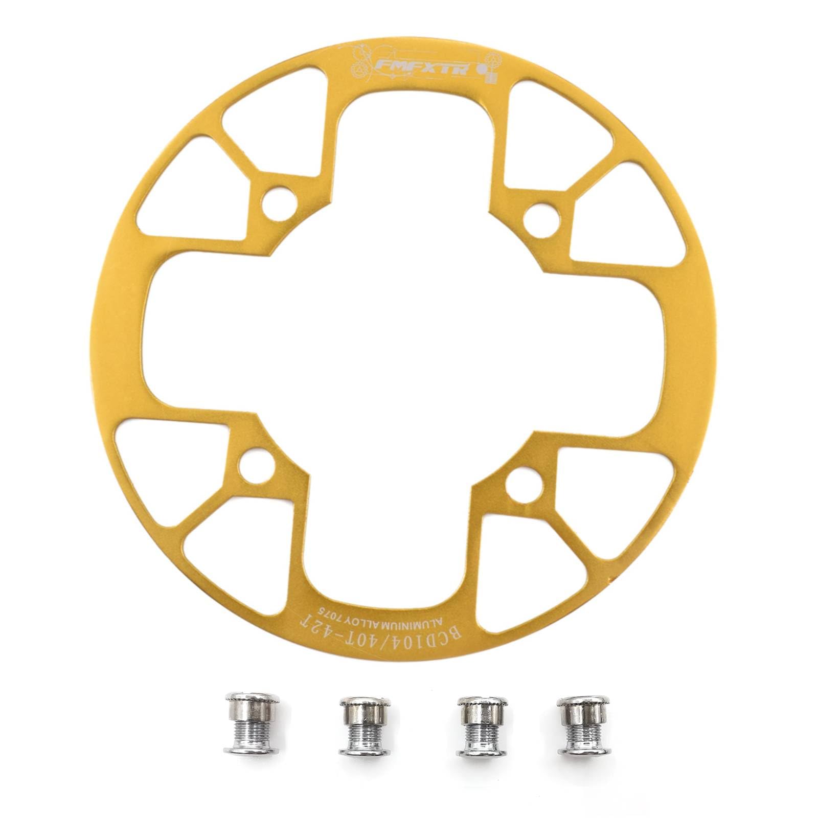 UPANBIKE Montain Bike Chainring Guard 104 BCD Aluminum Alloy Chain Ring Protector Cover for 32~34T 36~38T 40~42T Chainring Sprockets (36T-38T, Golden)