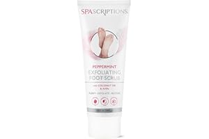 SpaScriptions Peppermint Exfoliating Foot Scrub with Peppermint, Coconut Oil, Alpha Hydroxy Acids (AHAs), Exfoliates, Purify, and Restores (10.5 oz)