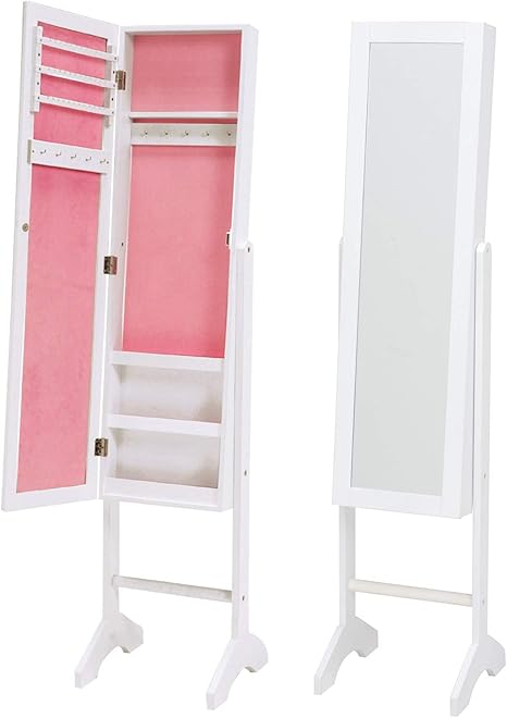 Amazon 萩原 ドレッサー ホワイト ピンク ジュエリー収納付き スタンドミラー Md 6565pw ジュエリー収納 オンライン通販