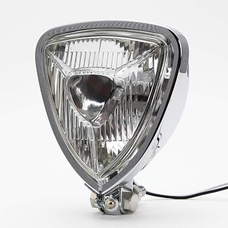 Amazon Jills Products トライアングル ヘッドライト クリア メッキ モンキー エイプ リトルカブ マグナ50 ジョーカー スティード シャドウ Ftr223 Gb250クラブマン セロー Tw225 Sr400 ドラッグスター ボルティ グラストラッカー エストレア バリオス W400 W650