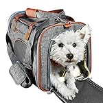 Ess And Craft Pet Carrier Airline Approved | Side Loaded Travel Bag With Sturdy Bottom & Fleece Cushion | Ventilated Pouch With Faux Leather Top Handle & Zipper Locks | For Dogs, Cats, & Small Pets