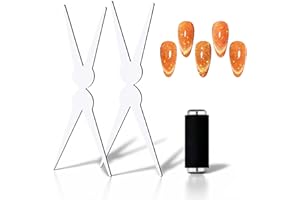 CHEMAILON Cat Eye Nail Magnet for Nails Set,Double-head French Nail Magnet Tool,Strong Cat Eye Gel Nail Polish Magnet,2 in 1 Cat Eye Nail Magnet for French Effect,Perfect for DIY or Nail Salon