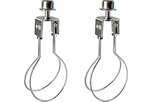HSIULMY Lamp Shade Clip On Bulb, 2 Pack Clip On Lampshade Adapter Kit, Light Shade Adapter Universal Lamp Shade Holder for Table & Floor Lights, Secure Fit Bulb Clip Adapters (Silver)