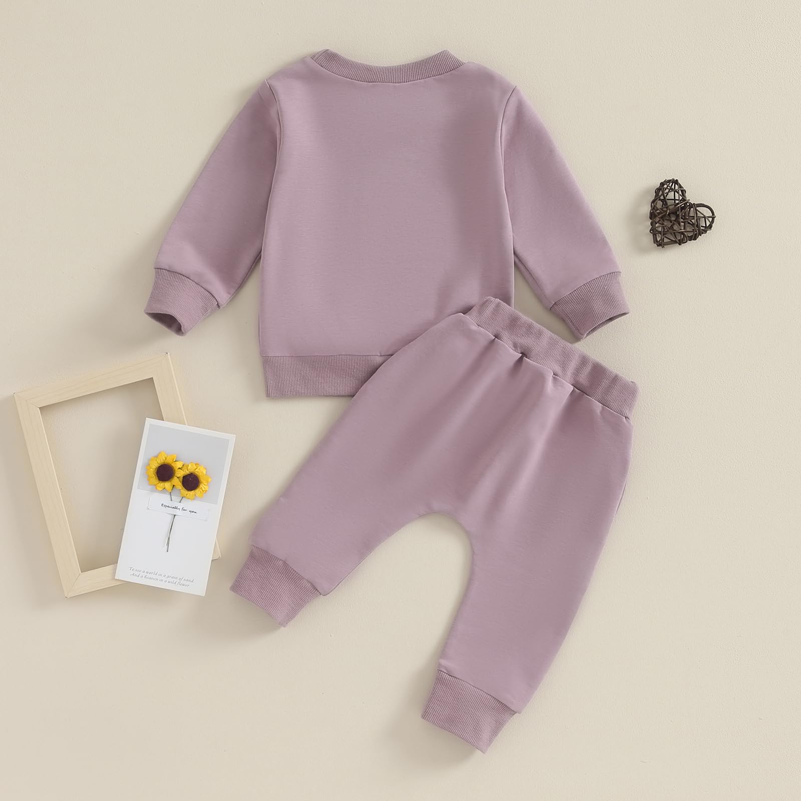 Toddler Baby Girl Clothes Long Sleeve Letter Print Sweatshirt and Stretch Jogger Pants Newborn Fall Winter Outfit