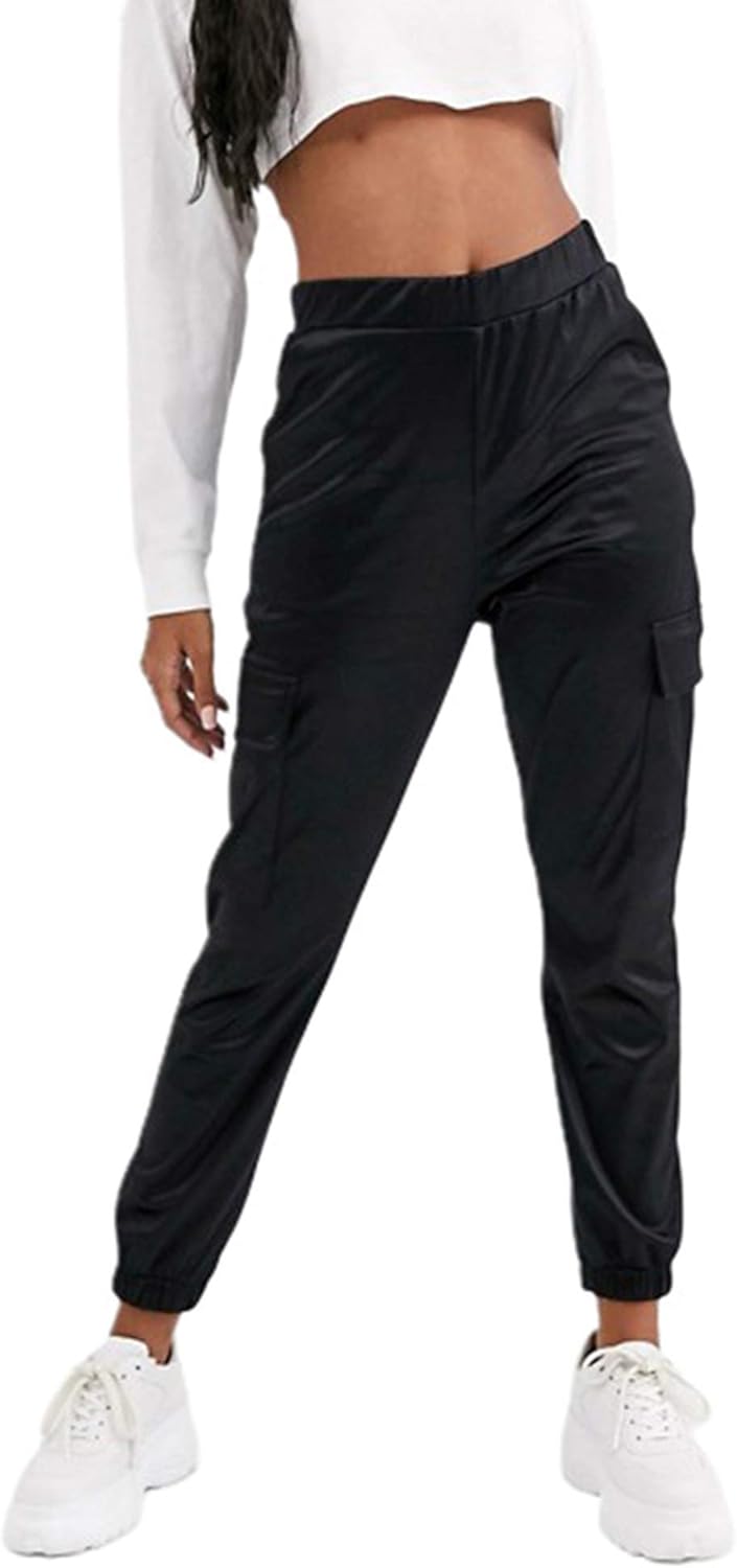 N/AA Women's Loose Sweatpants, High Waist Pockets Ankle Cuffs Harem