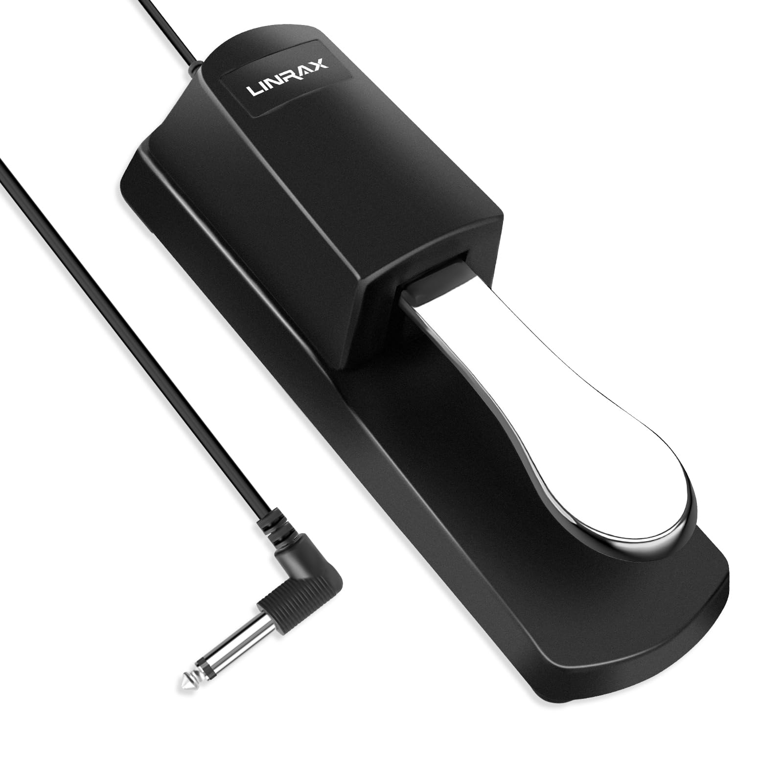 Linrax LP1 Sustain Pedal for Keyboard, Universal Piano Pedal with Polarity Switch for Electronic Keyboard, Digital Piano, MIDI Keyboard, Synthesizer, 6.35mm Input Plug, 1.6m Cable, Piano Accessories