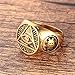 OAKKY Jewelry Men's 316l Stainless Steel Triangle Eye of God Rings, Vintage Gold Size 11