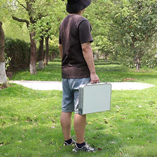 VILLEY Folding Camping Table, 2ft Small Portable Lightweight Outdoor Table with Aluminum Adjustable Legs for Travel Picnic Cooking Beach