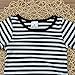 FEITONG Toddler Little Girl Casual Short Sleeve Party Striped Princess Dresses (2-3Years, Black)