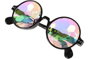 SUPVOX Wear-Resistant Kaleidoscope Glasses Black Mosaic Glasses Portable Decorative Rave Party Supply Fun