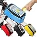 JOY COLORFUL Bicycle Bags Bicycle Front Tube Frame Cycling Packages 4.2,4.8,5.5 inches Touch Screen Mobile Phone Bags Professional Bicycle Accessories (Blue, Large)