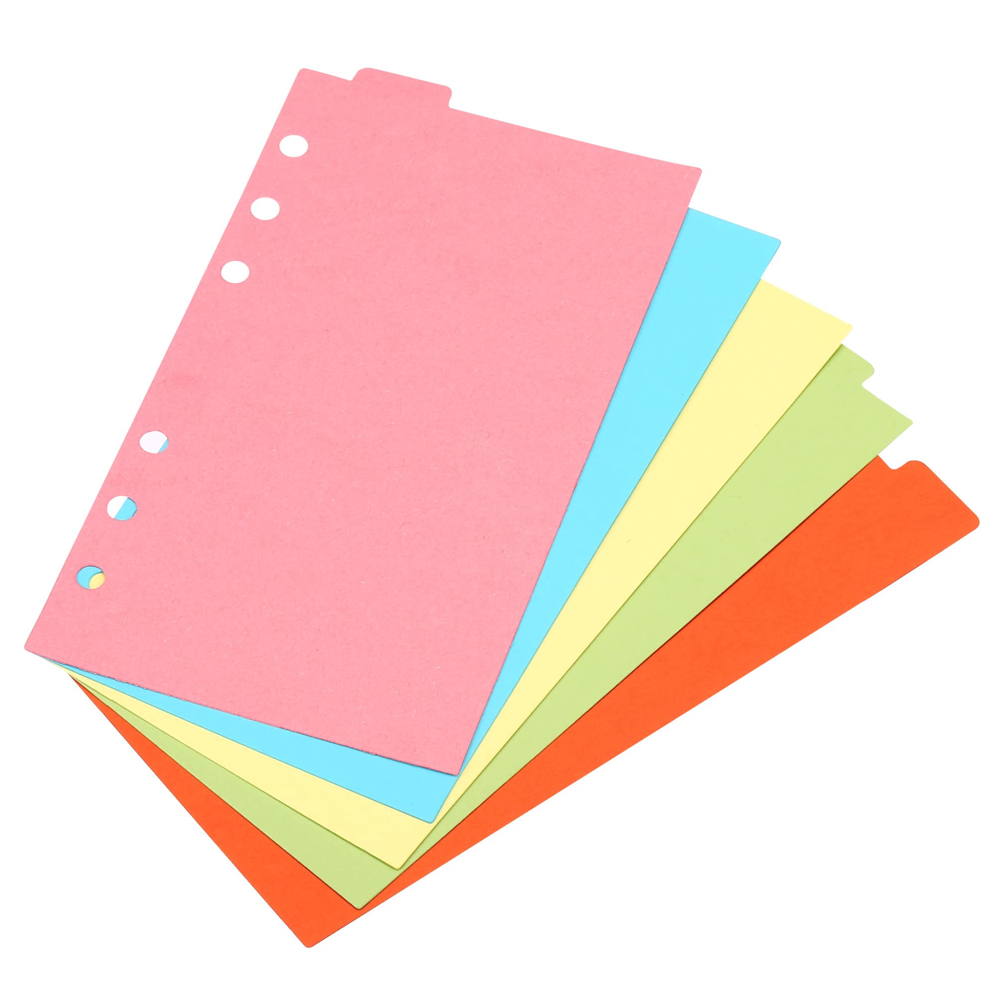 PATIKIL 7.2x3.7 Binder Index Dividers, 4 Set 5 Tabs Cardboard Insertable Page for 6 Rings Binder Separating Papers, Multi-Color
