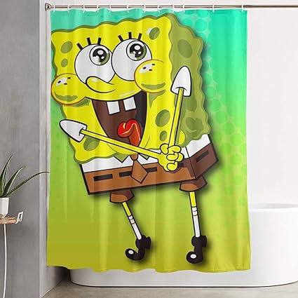 Amazon Com Liuyan Shower Curtain With Hook Rainbow Spongebob