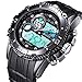 Big Face Sports Watches for Men, Blcot Waterproof Multifunction Wrist Digital Watch in Black Silicone Strap