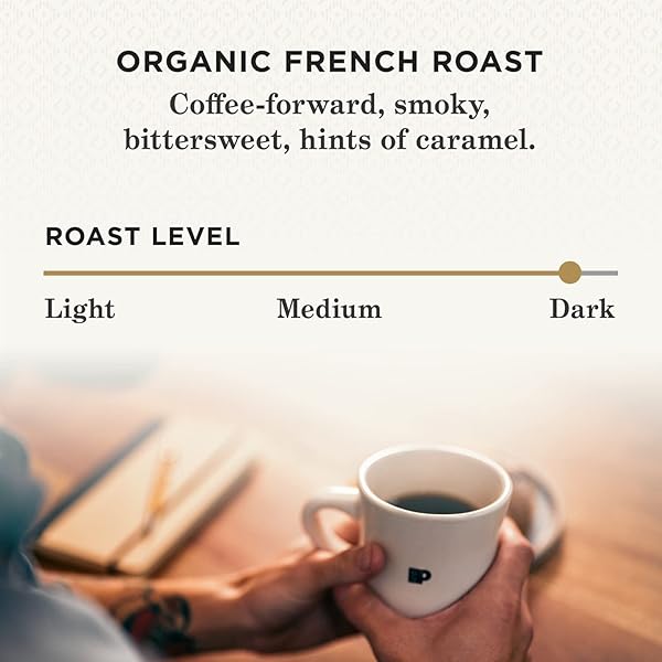 PEET’S COFFEE, USDA ORGANIC DARK ROAST GROUND COFFEE – FRENCH ROAST 18 OUNCE BAG