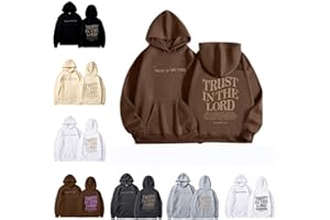 Cxquxse Trust in The Lord Christian Graphic Hoodies Trendy Shape Printed Oversize Fall Pullover Sweatshirt with Pocket