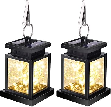 Gvoree Solar Lanterns Outdoor Hanging Umbrella Lanterns 30 Warm White Led Security Night Light Lamp With Clip For Garden Table Patio Umbrella Pack Of 2 Amazon Co Uk Diy Tools
