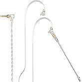 Cubilux 3.5mm 2-Pin 0.78mm Headphone Cable with Microphone, Silver Plated OFC Wires Replacement 1/8 2 Pins 0.78 Earphone Cable with Boom MIC, 4 Feet