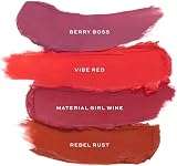 Makeup Revolution Lip Allure Soft Satin Lipstick Vibe Red 12hr Wear view 5