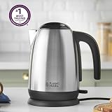Russell Hobbs Brushed Stainless Steel Electric Kettle 1.7L 3kW Black view 2