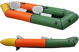 Packraft Inflatable Kayak with Soft Seat,Bag,Fin for Flat/White Water Rafting Camping Bicycle Drifting Lightweight Packrafts 