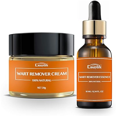 Wart Remover Set (20g+10ml) Remove All Kinds of Plantar and Common Warts, Skin Tags Effective Painless Wart Removal Treatment