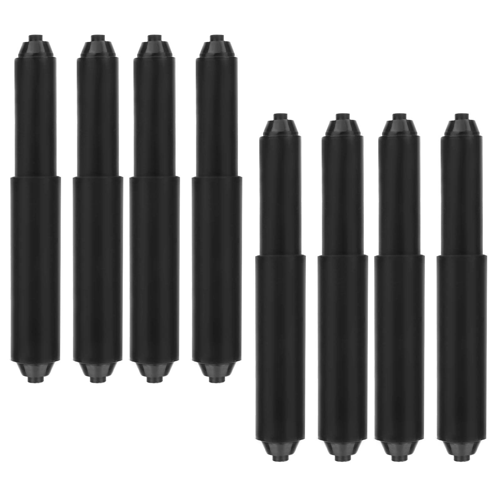 YINETTECH 8Pcs Toilet Paper Holder Roller Replacement Plastic Toilet Paper Frame Spring Loaded Insert Spindle Accessories for Home Toilet Black